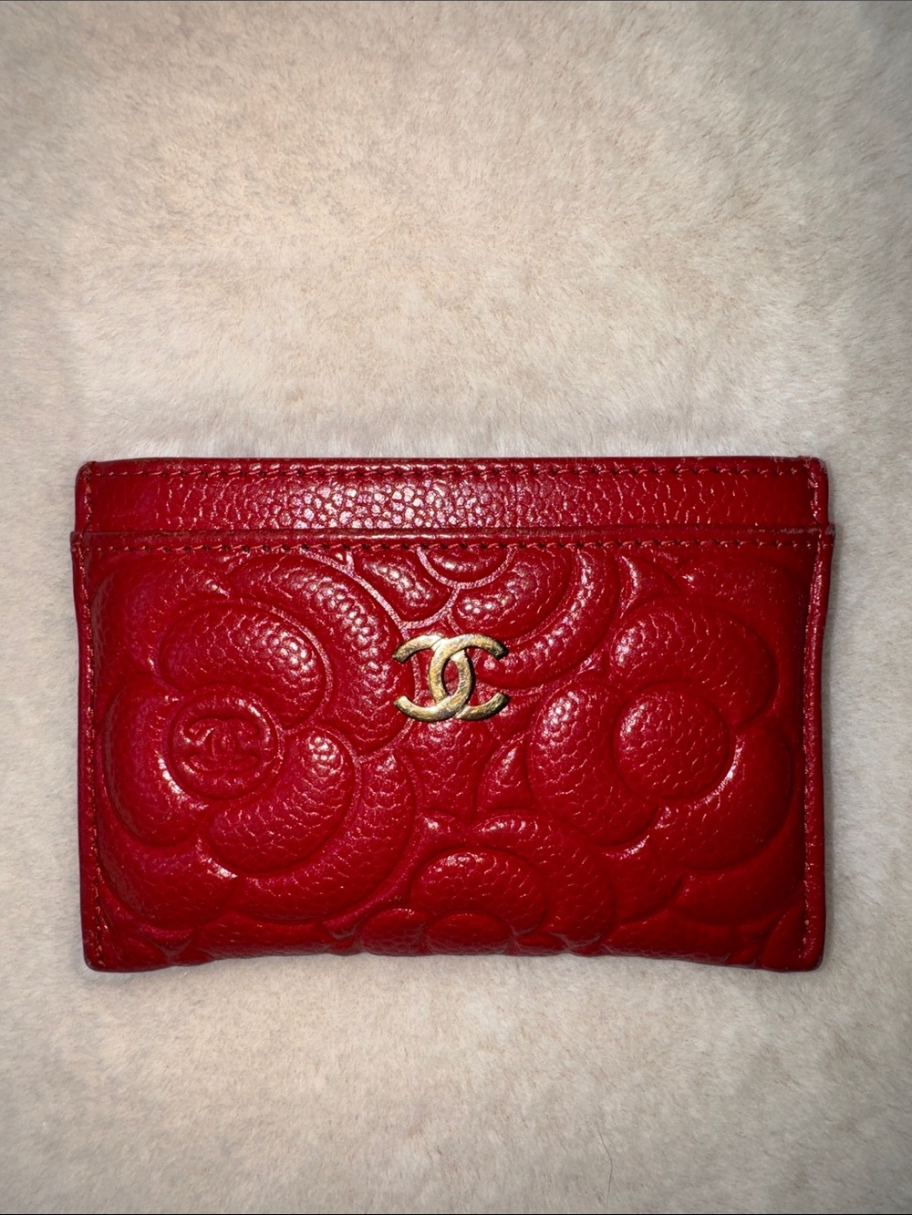 Chanel Camellia Caviar Leather card holder with 4 pockets